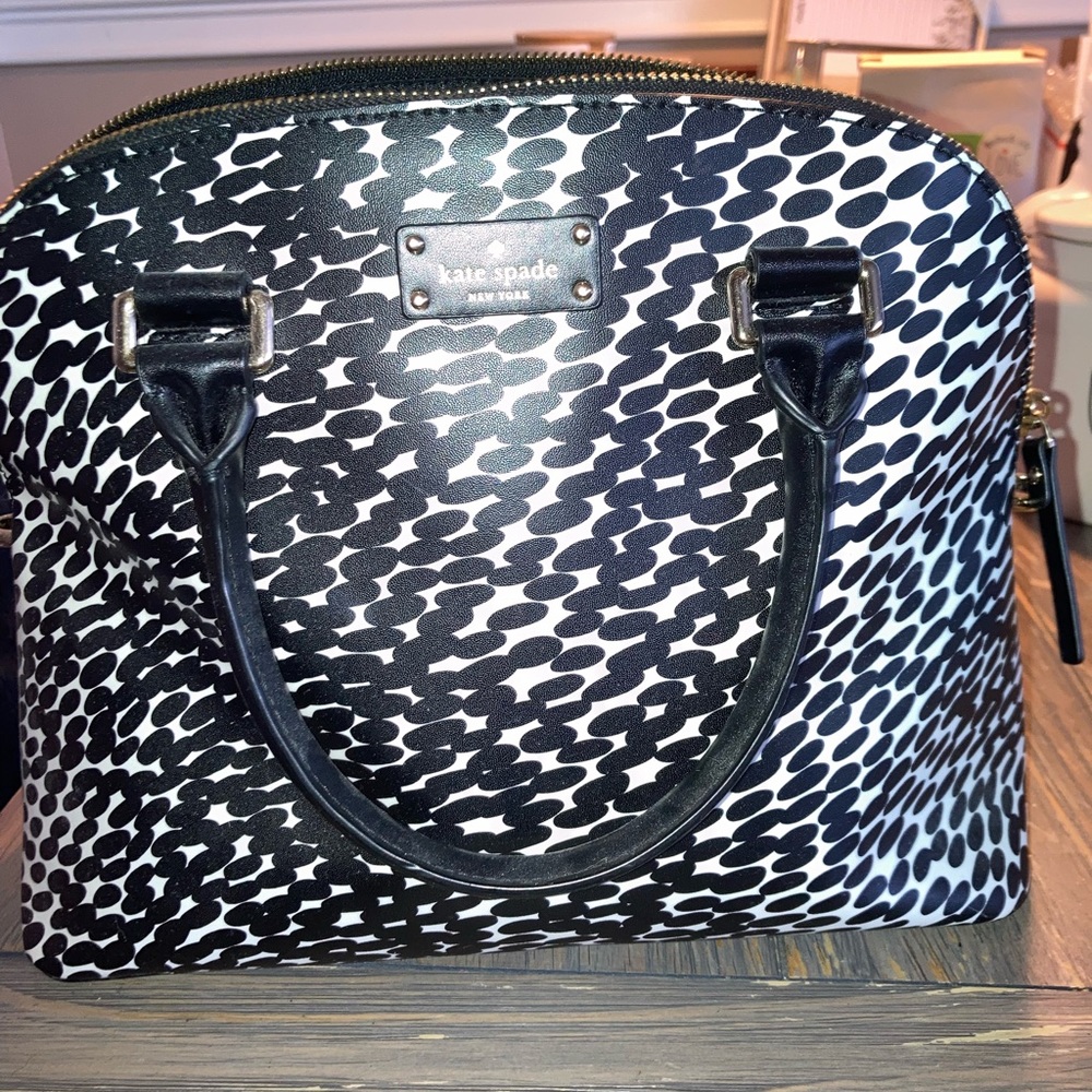 Kate Spade black and white spotted bag